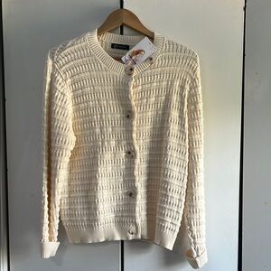 NWT Cream Knitted Cardigan Sweater
